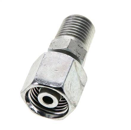 8S & 1/4'' NPT Zink plated Steel Straight Swivel with Male Threads 630 bar Adjustable ISO 8434-1