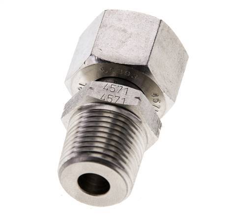 Rótula recta de acero inoxidable 12L y 3/8'' NPT con rosca macho 315 bar Ajustable ISO 8434-1