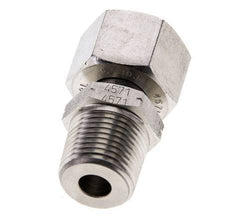 Rótula recta de acero inoxidable 12L y 3/8'' NPT con rosca macho 315 bar Ajustable ISO 8434-1