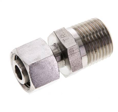 12L y 1/2'' NPT Rótula recta de acero inoxidable con rosca macho 315 bar Ajustable ISO 8434-1