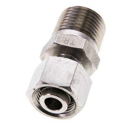 12L y 1/2'' NPT Rótula recta de acero inoxidable con rosca macho 315 bar Ajustable ISO 8434-1