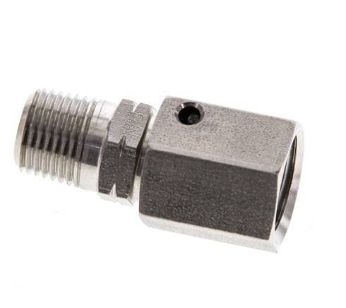 6L y 1/8'' NPT Rótula recta de acero inoxidable con rosca macho 315 bar Junta tórica de FKM Cono de sellado ajustable ISO 8434-1