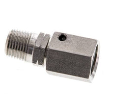 6L y 1/8'' NPT Rótula recta de acero inoxidable con rosca macho 315 bar Junta tórica de FKM Cono de sellado ajustable ISO 8434-1