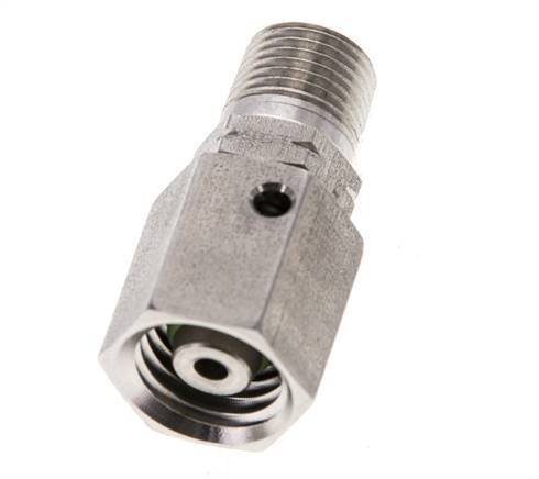 6L y 1/8'' NPT Rótula recta de acero inoxidable con rosca macho 315 bar Junta tórica de FKM Cono de sellado ajustable ISO 8434-1