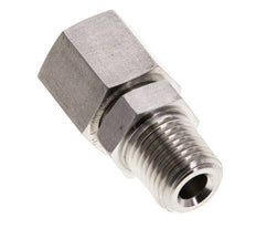 10L y 1/4'' NPT Rótula recta de acero inoxidable con rosca macho 315 bar Junta tórica de FKM Cono de sellado ajustable ISO 8434-1
