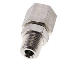 10L y 1/4'' NPT Rótula recta de acero inoxidable con rosca macho 315 bar Junta tórica de FKM Cono de sellado ajustable ISO 8434-1