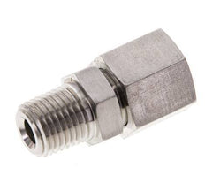 10L y 1/4'' NPT Rótula recta de acero inoxidable con rosca macho 315 bar Junta tórica de FKM Cono de sellado ajustable ISO 8434-1