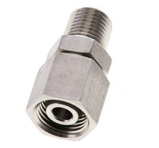 10L y 1/4'' NPT Rótula recta de acero inoxidable con rosca macho 315 bar Junta tórica de FKM Cono de sellado ajustable ISO 8434-1