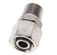 12L y 3/8'' NPT Rótula recta de acero inoxidable con rosca macho 315 bar Junta tórica de FKM Cono de sellado ajustable ISO 8434-1