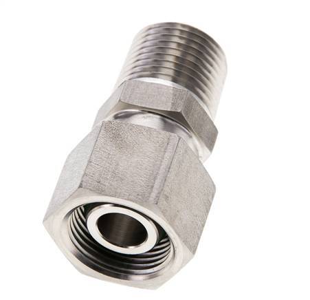 15L y 1/2'' NPT Rectas de acero inoxidable con rosca macho 315 bar Junta tórica de FKM Cono de sellado ajustable ISO 8434-1