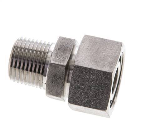 18L y 1/2'' NPT Rectas de acero inoxidable con rosca macho 315 bar Junta tórica de FKM Cono de sellado ajustable ISO 8434-1