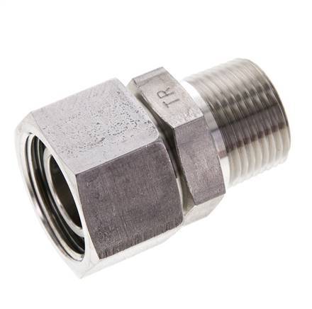 22L y 3/4'' NPT Rectas de acero inoxidable con rosca macho 160 bar Junta tórica de FKM Cono de sellado ajustable ISO 8434-1