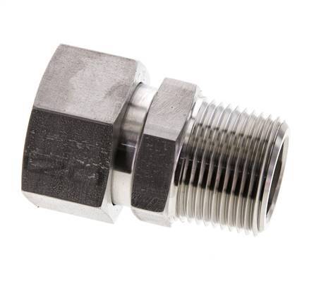 28L y 1'' NPT Rectas de acero inoxidable con rosca macho 160 bar Junta tórica de FKM Cono de sellado ajustable ISO 8434-1