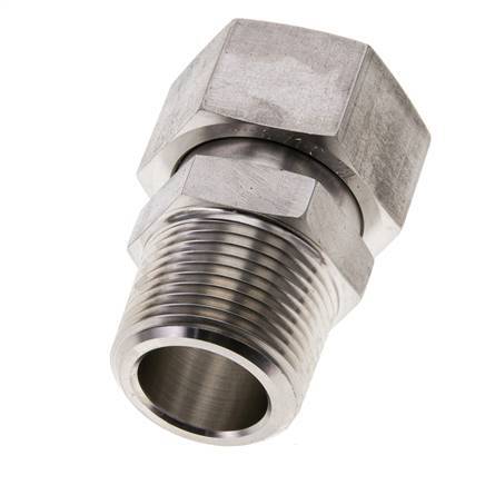 28L y 1'' NPT Rectas de acero inoxidable con rosca macho 160 bar Junta tórica de FKM Cono de sellado ajustable ISO 8434-1