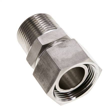 28L y 1'' NPT Rectas de acero inoxidable con rosca macho 160 bar Junta tórica de FKM Cono de sellado ajustable ISO 8434-1