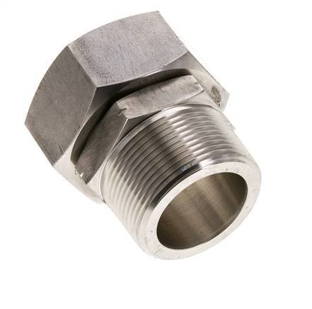 42L y 1-1/2'' NPT Rótula recta de acero inoxidable con rosca macho 160 bar Junta tórica de FKM Cono de sellado ajustable ISO 8434-1