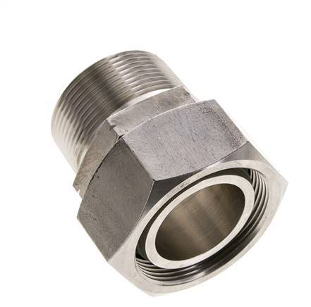 42L y 1-1/2'' NPT Rótula recta de acero inoxidable con rosca macho 160 bar Junta tórica de FKM Cono de sellado ajustable ISO 8434-1