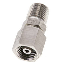 6S y 1/4'' NPT Rótula recta de acero inoxidable con rosca macho 630 bar Junta tórica de FKM Cono de sellado ajustable ISO 8434-1