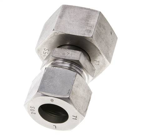 20S & 25S Stainless Steel Straight Cutting Fitting with Swivel 400 bar ISO 8434-1