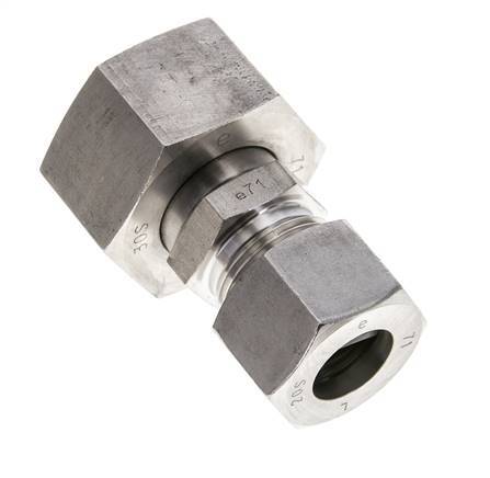 20S & 30S Stainless Steel Straight Cutting Fitting with Swivel 400 bar ISO 8434-1