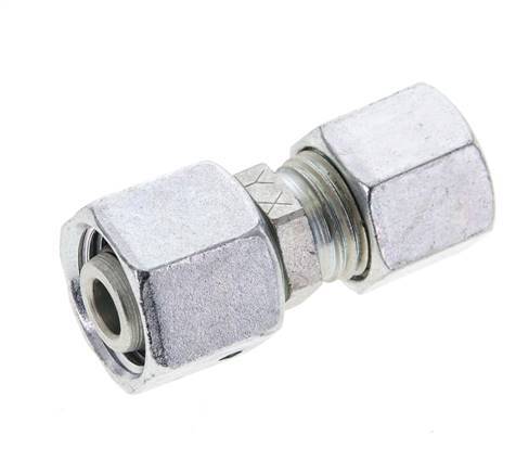 8L & 10L Zink plated Steel Straight Cutting Fitting with Swivel 315 bar NBR O-ring Sealing Cone ISO 8434-1 [2 Pieces]