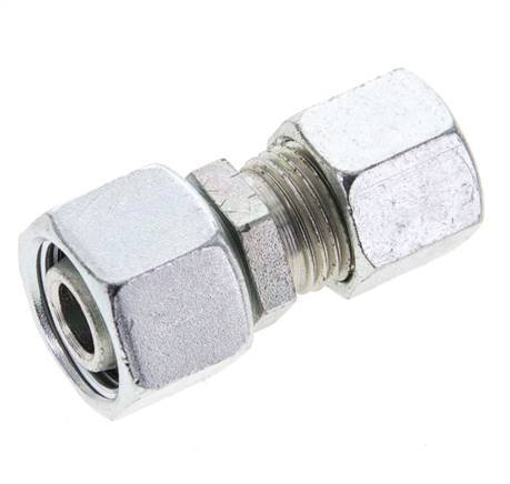 10L & 12L Zink plated Steel Straight Cutting Fitting with Swivel 315 bar NBR O-ring Sealing Cone ISO 8434-1 [2 Pieces]