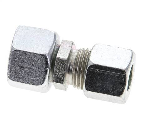 10L & 12L Zink plated Steel Straight Cutting Fitting with Swivel 315 bar NBR O-ring Sealing Cone ISO 8434-1 [2 Pieces]