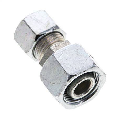 12L & 15L Zink plated Steel Straight Cutting Fitting with Swivel 315 bar NBR O-ring Sealing Cone ISO 8434-1
