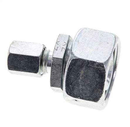 Racor de corte recto de acero galvanizado de 6L y 18L con rótula de 315 bar Cono de sellado con junta tórica de NBR ISO 8434-1