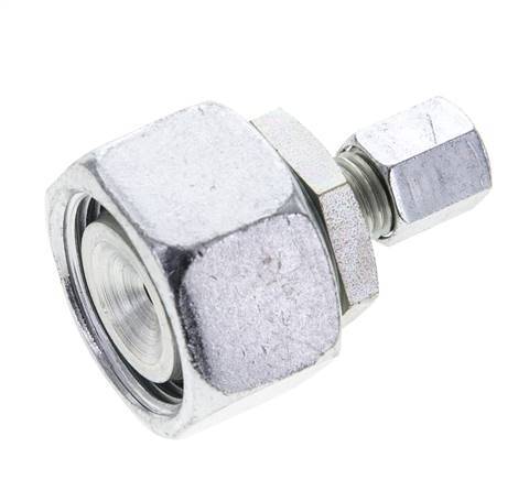 6L & 22L Zink plated Steel Straight Cutting Fitting with Swivel 160 bar NBR O-ring Sealing Cone ISO 8434-1