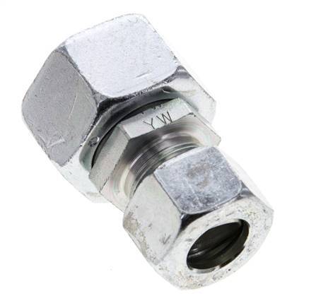 15L & 22L Zink plated Steel Straight Cutting Fitting with Swivel 160 bar NBR O-ring Sealing Cone ISO 8434-1