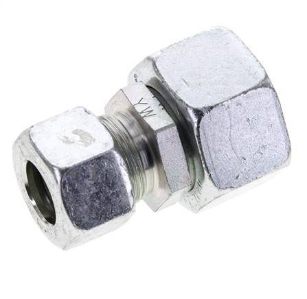 15L & 22L Zink plated Steel Straight Cutting Fitting with Swivel 160 bar NBR O-ring Sealing Cone ISO 8434-1