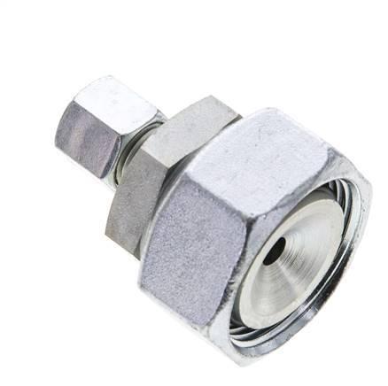 8L & 28L Zink plated Steel Straight Cutting Fitting with Swivel 160 bar NBR O-ring Sealing Cone ISO 8434-1