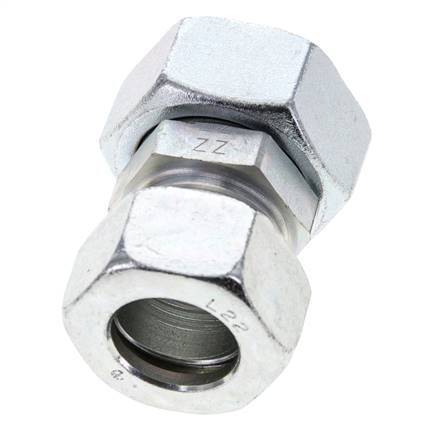 22L & 28L Zink plated Steel Straight Cutting Fitting with Swivel 160 bar NBR O-ring Sealing Cone ISO 8434-1