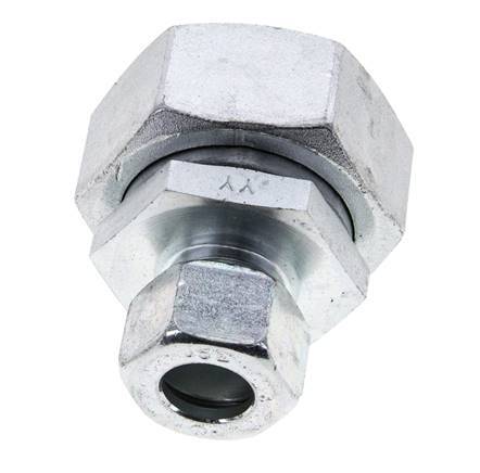 15L & 35L Zink plated Steel Straight Cutting Fitting with Swivel 160 bar NBR O-ring Sealing Cone ISO 8434-1