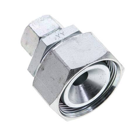 15L & 35L Zink plated Steel Straight Cutting Fitting with Swivel 160 bar NBR O-ring Sealing Cone ISO 8434-1