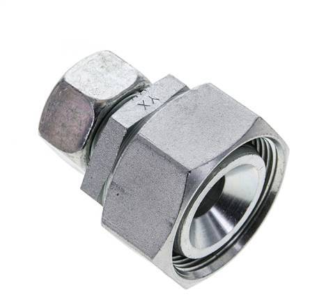 18L & 35L Zink plated Steel Straight Cutting Fitting with Swivel 160 bar NBR O-ring Sealing Cone ISO 8434-1