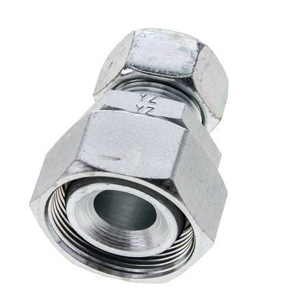 22L & 35L Zink plated Steel Straight Cutting Fitting with Swivel 160 bar NBR O-ring Sealing Cone ISO 8434-1