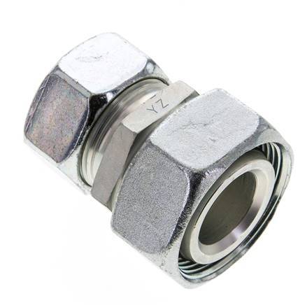 28L & 35L Zink plated Steel Straight Cutting Fitting with Swivel 160 bar NBR O-ring Sealing Cone ISO 8434-1
