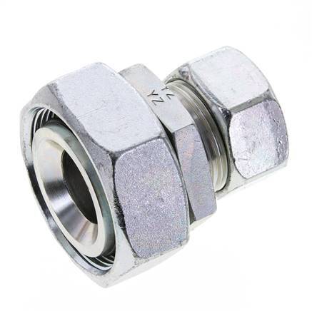 28L & 42L Zink plated Steel Straight Cutting Fitting with Swivel 160 bar NBR O-ring Sealing Cone ISO 8434-1