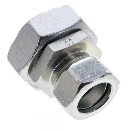 28L & 42L Zink plated Steel Straight Cutting Fitting with Swivel 160 bar NBR O-ring Sealing Cone ISO 8434-1