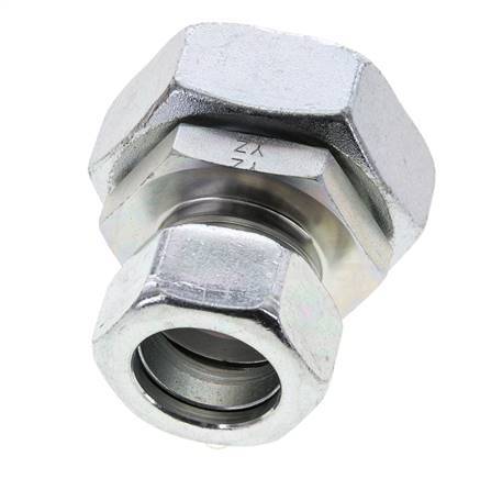 28L & 42L Zink plated Steel Straight Cutting Fitting with Swivel 160 bar NBR O-ring Sealing Cone ISO 8434-1