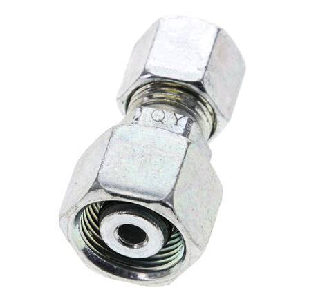 8S & 12S Zink plated Steel Straight Cutting Fitting with Swivel 630 bar NBR O-ring Sealing Cone ISO 8434-1