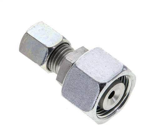 6S & 14S Zink plated Steel Straight Cutting Fitting with Swivel 630 bar NBR O-ring Sealing Cone ISO 8434-1