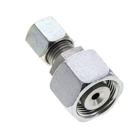 6S & 14S Zink plated Steel Straight Cutting Fitting with Swivel 630 bar NBR O-ring Sealing Cone ISO 8434-1