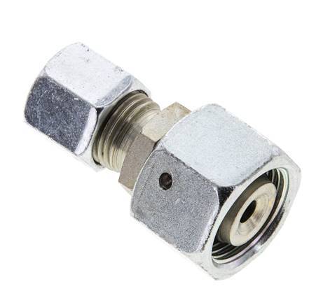 8S & 14S Zink plated Steel Straight Cutting Fitting with Swivel 630 bar NBR O-ring Sealing Cone ISO 8434-1