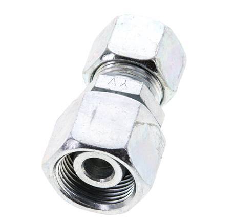 12S & 14S Zink plated Steel Straight Cutting Fitting with Swivel 630 bar NBR O-ring Sealing Cone ISO 8434-1