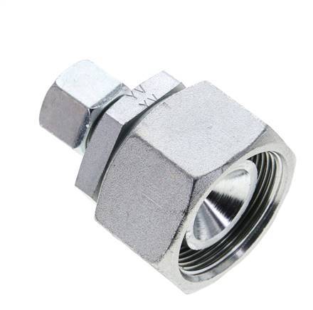 12S & 30S Zink plated Steel Straight Cutting Fitting with Swivel 400 bar NBR O-ring Sealing Cone ISO 8434-1