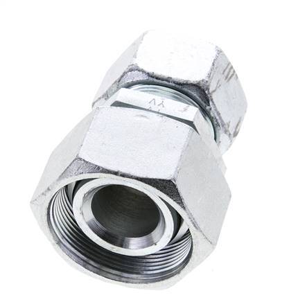 30S & 38S Zink plated Steel Straight Cutting Fitting with Swivel 315 bar NBR O-ring Sealing Cone ISO 8434-1