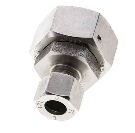 12L & 28L Stainless Steel Straight Cutting Fitting with Swivel 160 bar FKM O-ring Sealing Cone ISO 8434-1